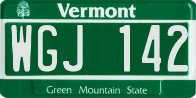 VT license plate WGJ142