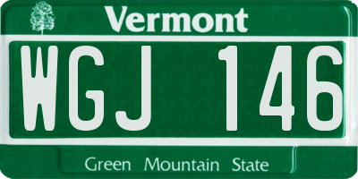 VT license plate WGJ146