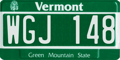 VT license plate WGJ148