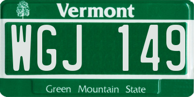 VT license plate WGJ149