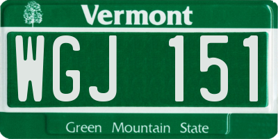 VT license plate WGJ151