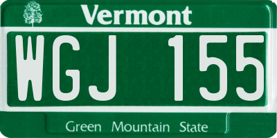 VT license plate WGJ155