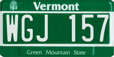 VT license plate WGJ157