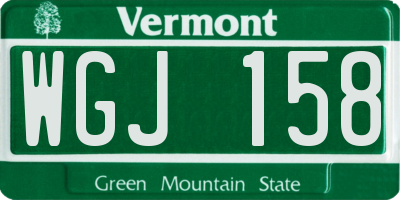 VT license plate WGJ158
