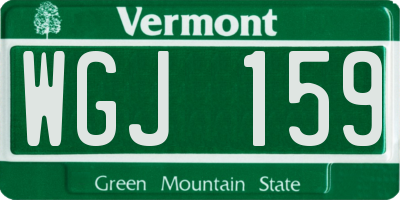 VT license plate WGJ159