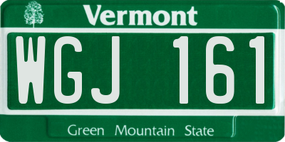 VT license plate WGJ161