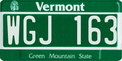 VT license plate WGJ163