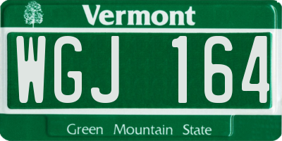 VT license plate WGJ164
