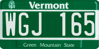 VT license plate WGJ165