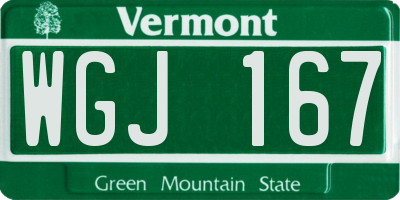 VT license plate WGJ167