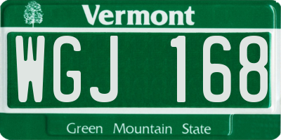 VT license plate WGJ168