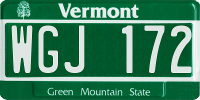 VT license plate WGJ172