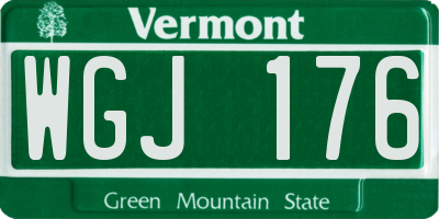 VT license plate WGJ176