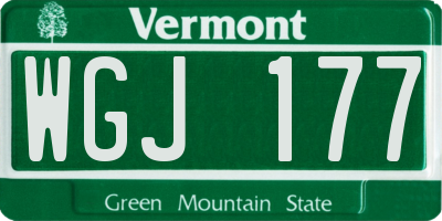 VT license plate WGJ177