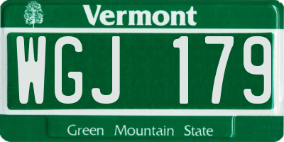 VT license plate WGJ179