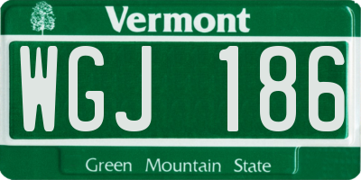 VT license plate WGJ186