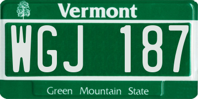 VT license plate WGJ187