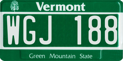 VT license plate WGJ188