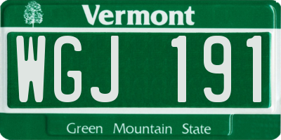 VT license plate WGJ191