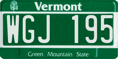 VT license plate WGJ195