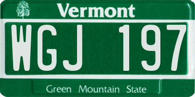 VT license plate WGJ197