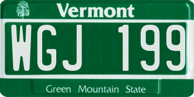 VT license plate WGJ199