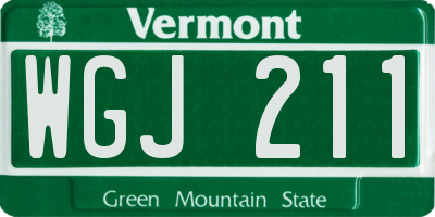 VT license plate WGJ211