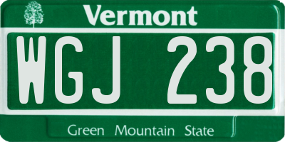 VT license plate WGJ238