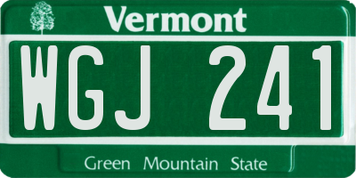 VT license plate WGJ241
