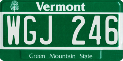 VT license plate WGJ246