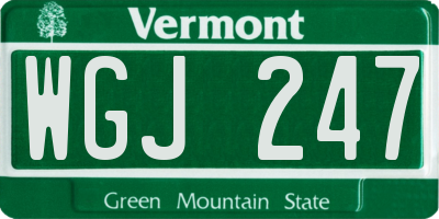 VT license plate WGJ247