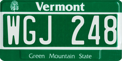 VT license plate WGJ248