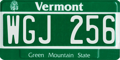 VT license plate WGJ256