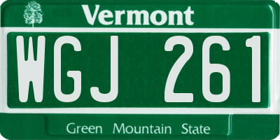 VT license plate WGJ261