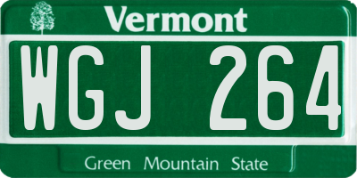 VT license plate WGJ264