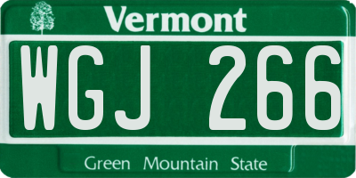 VT license plate WGJ266