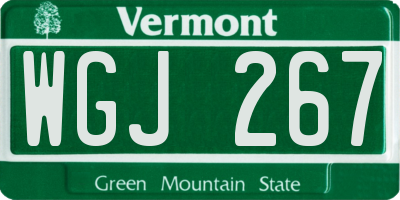 VT license plate WGJ267