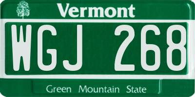 VT license plate WGJ268