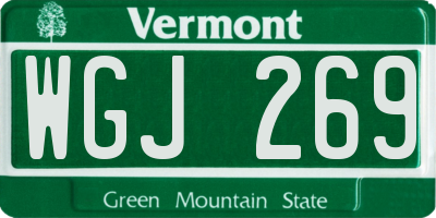 VT license plate WGJ269