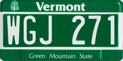 VT license plate WGJ271