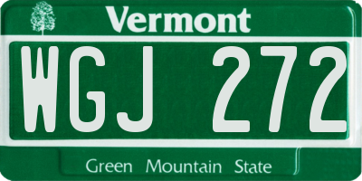 VT license plate WGJ272