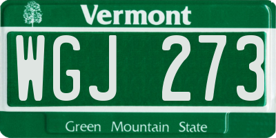 VT license plate WGJ273