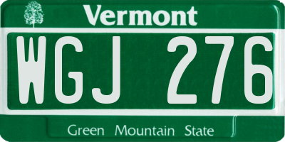VT license plate WGJ276