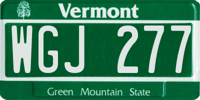 VT license plate WGJ277