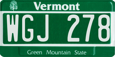 VT license plate WGJ278