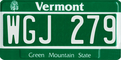 VT license plate WGJ279