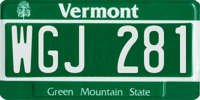 VT license plate WGJ281