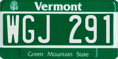 VT license plate WGJ291