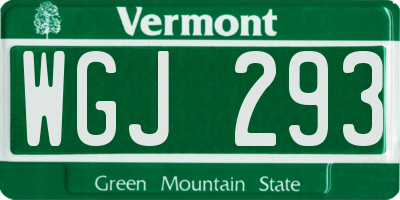 VT license plate WGJ293
