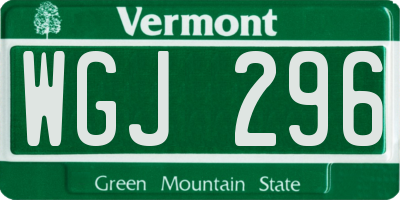 VT license plate WGJ296